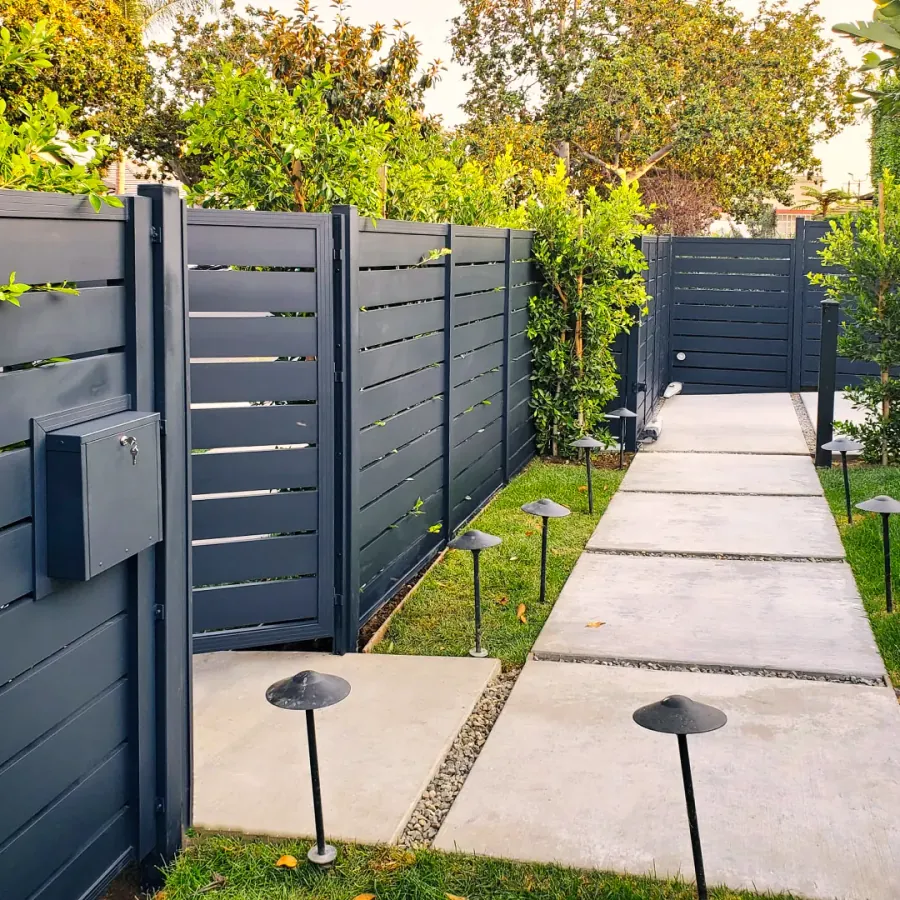 Modern custom fence and gate installation
