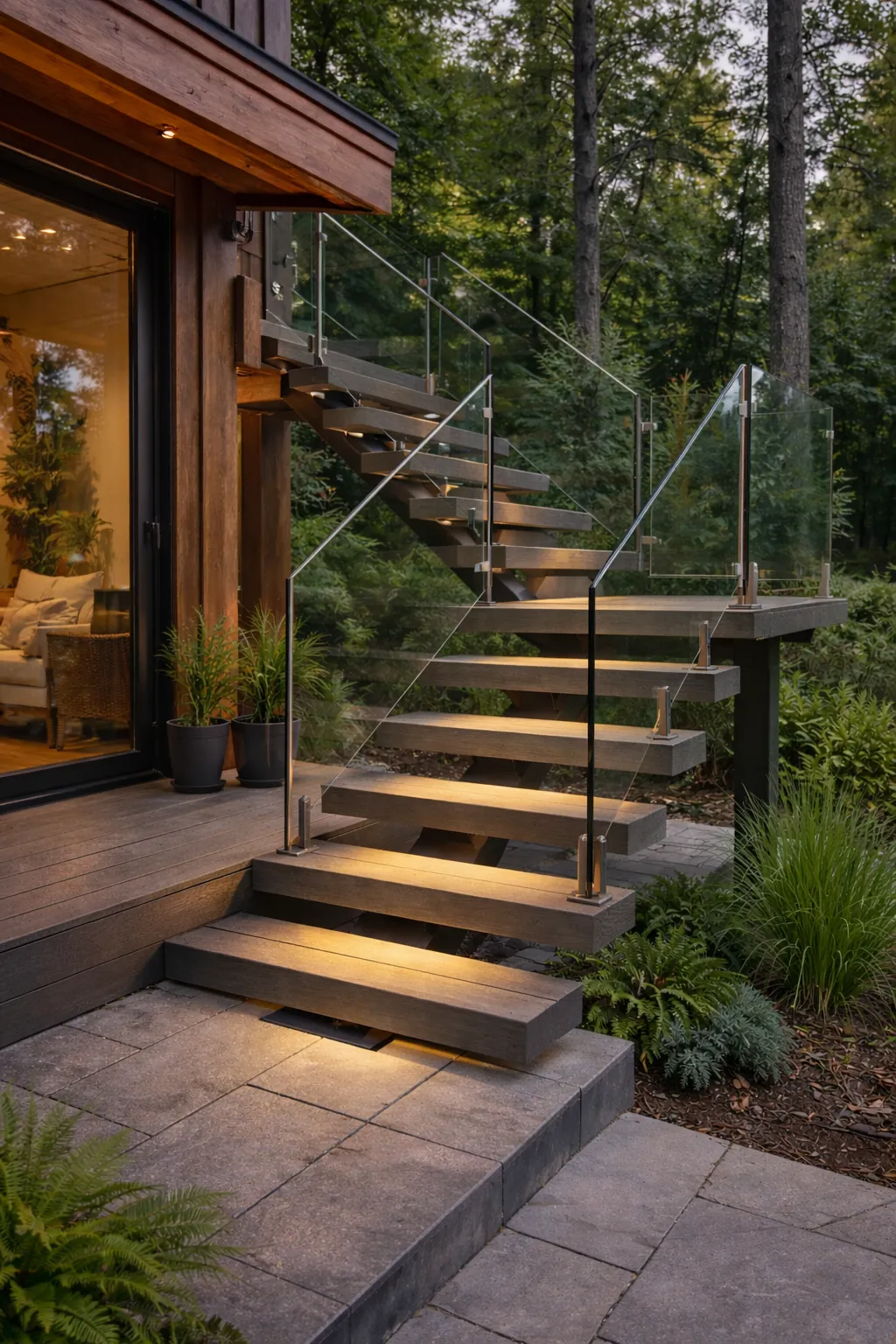 Custom aluminum and composite outdoor staircase