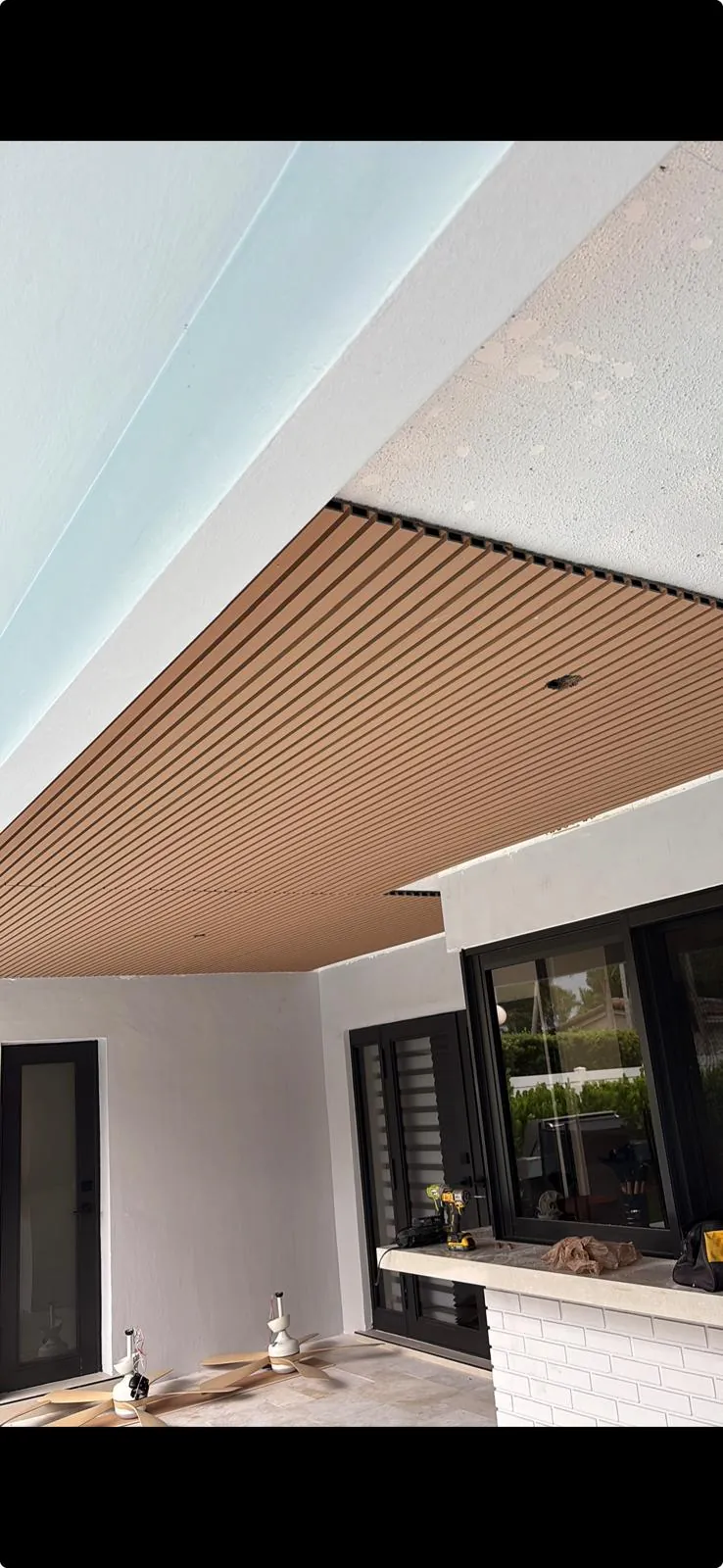 First day of custom cladding installation in Hollywood Florida