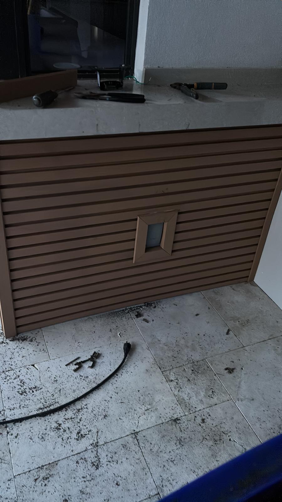 Outlet detail of custom cladding in Hollywood Florida
