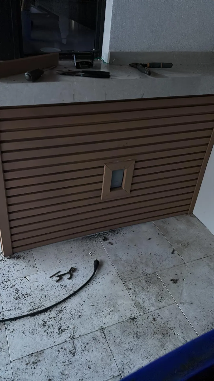 Outlet detail of custom cladding in Hollywood Florida